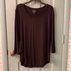 NWT JM Collection Black Tunic Long Sleeve Shirt, Petite Medium